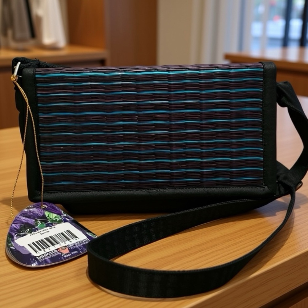 Nwt Baskets of Cambodia Saraye Black Bag Sling Crossbody Bag